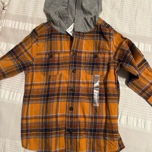 4T flannel with hood, brand new.